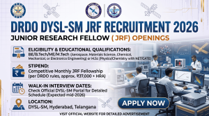 DRDO DYSL-SM JRF Recruitment 2026