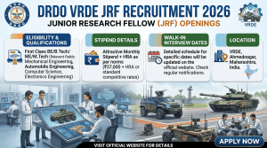 DRDO VRDE JRF Recruitment 2026